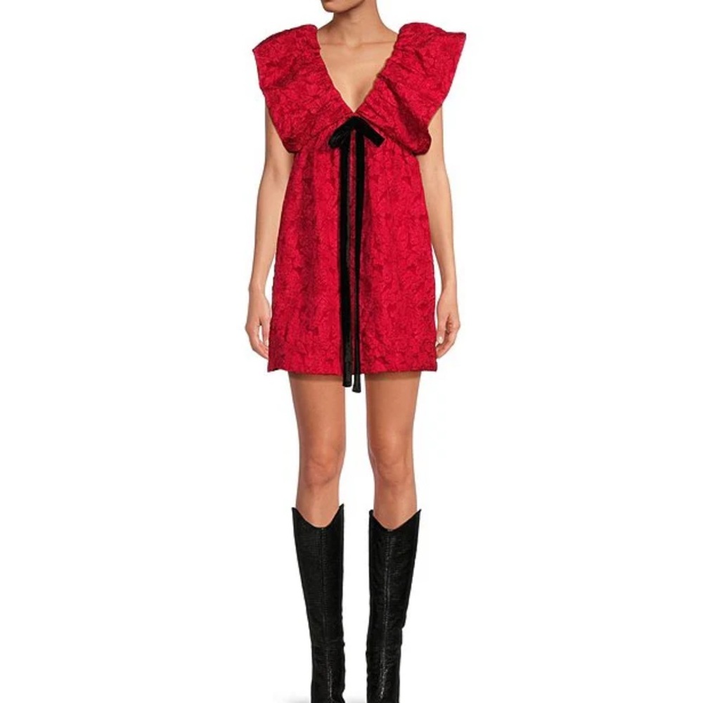 Red bow holiday dress